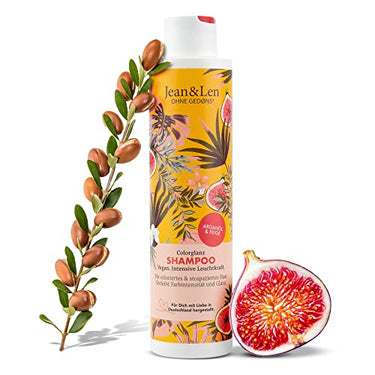 Jean & Len Shampoo Colorglanz Arganöl & Feige, für coloriertes & strapaziertes Haar, verleiht Farbintensität und Glanz, ohne Parabene und Silikone, vegan, 300 ml im Sale